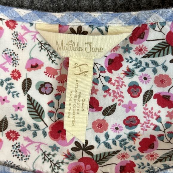 Matilda Jane Womens Gingham Plaid Floral Preppy Blouse Top Size Large Bohemian - Picture 7 of 9